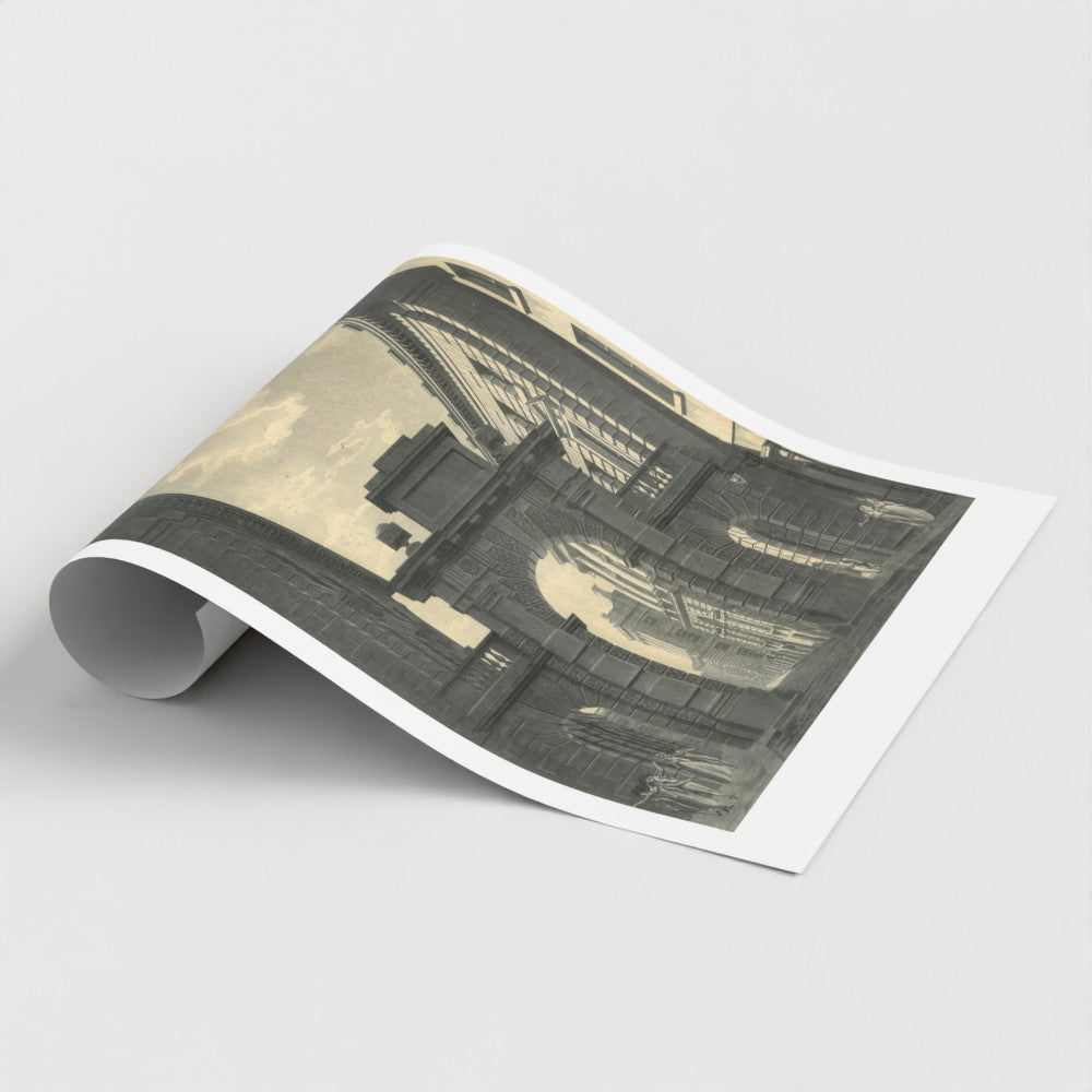 Somerset House East Wing Gate Archival Etching Print