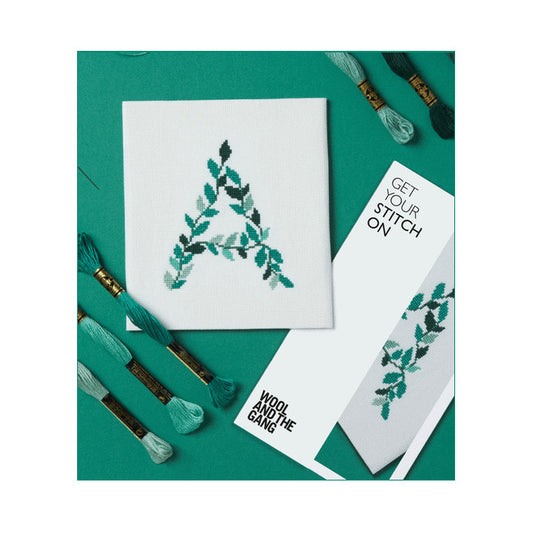 Leafy letters Cross-stitch kit