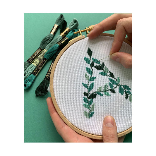 Leafy letters Cross-stitch kit