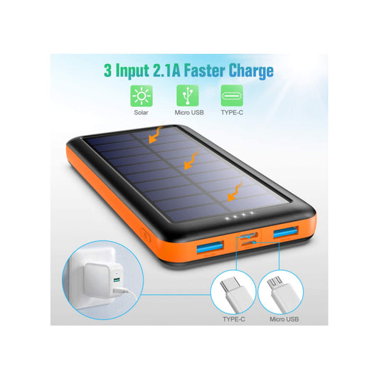 Solar Power Bank 8,000mAh - Self charging