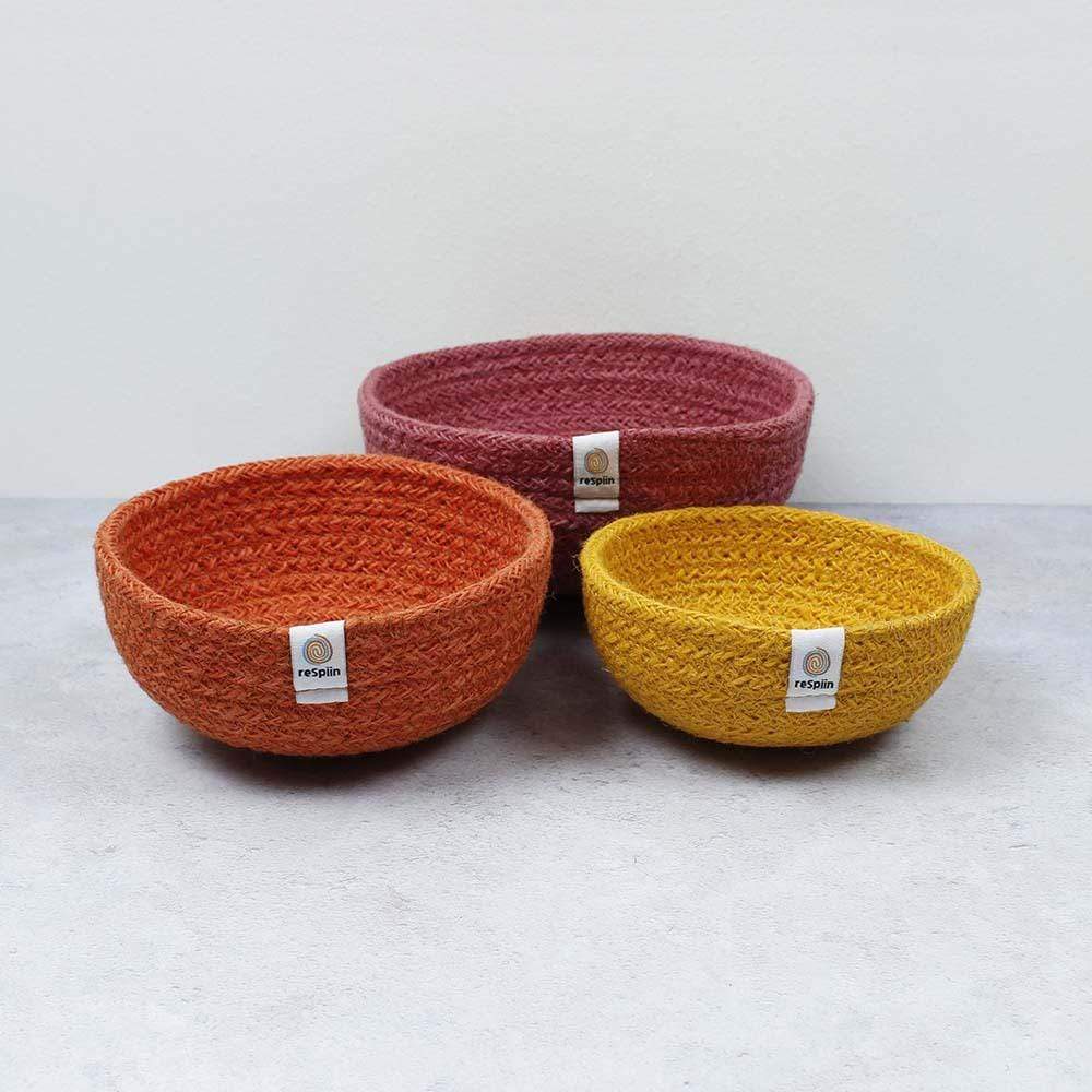 Jute Mini Bowl Set of 3 - Fire